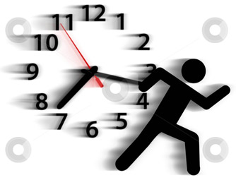 man running from clock