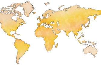 gold map of world